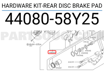 Nissan 4408058Y25 HARDWARE KIT-REAR DISC BRAKE PAD