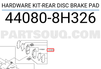 Nissan 440808H326 HARDWARE KIT-REAR DISC BRAKE PAD