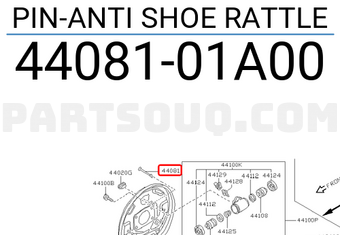 Nissan 4408101A00 PIN-ANTI SHOE RATTLE