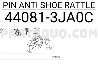 Nissan 440813JA0C PIN ANTI SHOE RATTLE