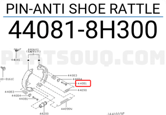 Nissan 440818H300 PIN-ANTI SHOE RATTLE