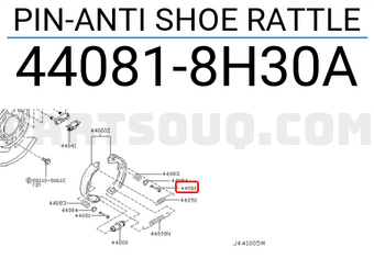 Nissan 440818H30A PIN-ANTI SHOE RATTLE