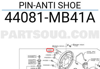 Nissan 44081MB41A PIN-ANTI SHOE