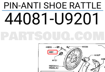Nissan 44081U9201 PIN-ANTI SHOE RATTLE