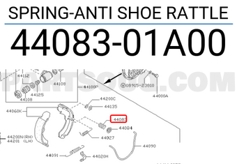 Nissan 4408301A00 SPRING-ANTI SHOE RATTLE