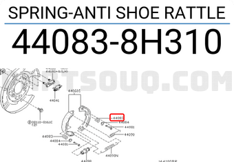 Nissan 440838H310 SPRING-ANTI SHOE RATTLE