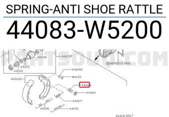 Nissan 44083W5200 SPRING-ANTI SHOE RATTLE