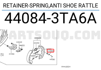 Nissan 440843TA6A RETAINER-SPRING,ANTI SHOE RATTLE