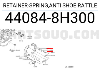 Nissan 440848H300 RETAINER-SPRING,ANTI SHOE RATTLE