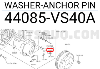 Nissan 44085VS40A WASHER-ANCHOR PIN