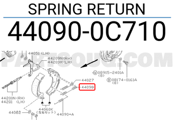 Nissan 440900C710 SPRING RETURN