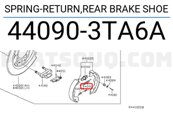 Nissan 440903TA6A SPRING-RETURN,REAR BRAKE SHOE
