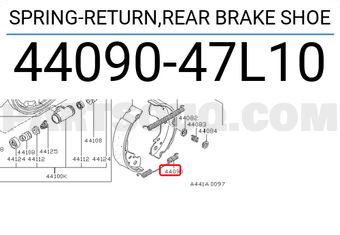 Nissan 4409047L10 SPRING-RETURN,REAR BRAKE SHOE