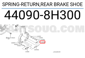 Nissan 440908H300 SPRING-RETURN,REAR BRAKE SHOE