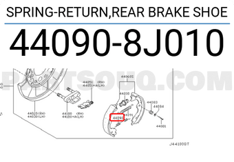 Nissan 440908J010 SPRING-RETURN,REAR BRAKE SHOE