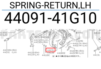 Nissan 4409141G10 SPRING-RETURN,LH