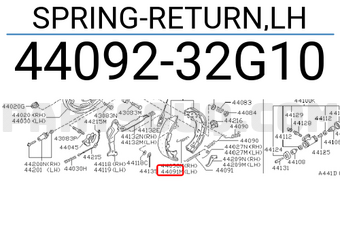 Nissan 4409232G10 SPRING-RETURN,LH