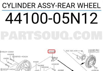 Nissan 4410005N12 CYLINDER ASSY-REAR WHEEL