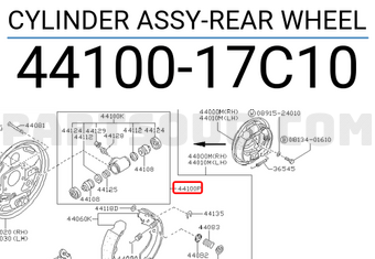Nissan 4410017C10 CYLINDER ASSY-REAR WHEEL