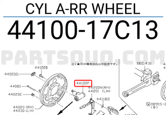 Nissan 4410017C13 CYL A-RR WHEEL