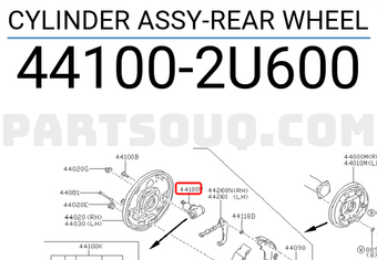 Nissan 441002U600 CYLINDER ASSY-REAR WHEEL