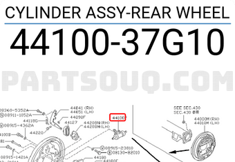 Nissan 4410037G10 CYLINDER ASSY-REAR WHEEL