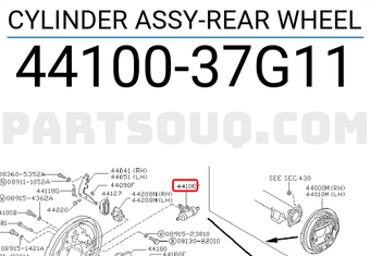 Nissan 4410037G11 CYLINDER ASSY-REAR WHEEL
