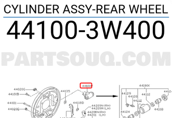 Nissan 441003W400 CYLINDER ASSY-REAR WHEEL