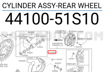 Nissan 4410051S10 CYLINDER ASSY-REAR WHEEL