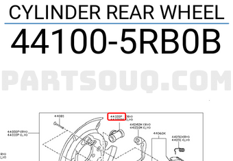Nissan 441005RB0B CYLINDER REAR WHEEL