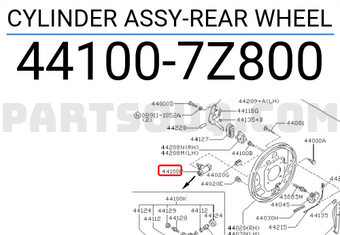 Nissan 441007Z800 CYLINDER ASSY-REAR WHEEL