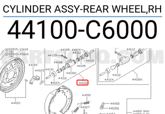 Nissan 44100C6000 CYLINDER ASSY-REAR WHEEL,RH