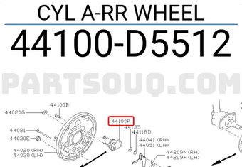 Nissan 44100D5512 CYL A-RR WHEEL