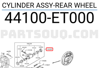 Nissan 44100ET000 CYLINDER ASSY-REAR WHEEL