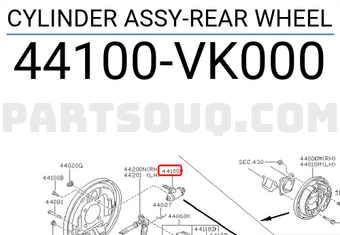 Nissan 44100VK000 CYLINDER ASSY-REAR WHEEL