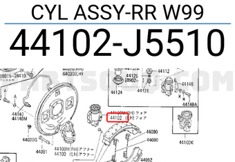 Nissan 44102J5510 CYL ASSY-RR W99