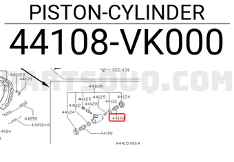 Nissan 44108VK000 PISTON-CYLINDER