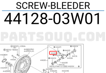 Nissan 4412803W01 SCREW-BLEEDER