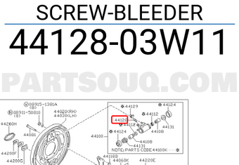 Nissan 4412803W11 SCREW-BLEEDER