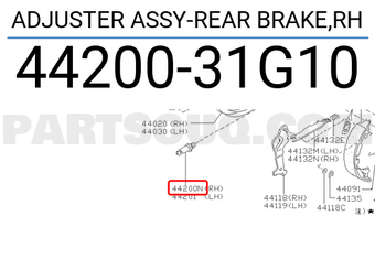 Nissan 4420031G10 ADJUSTER ASSY-REAR BRAKE,RH