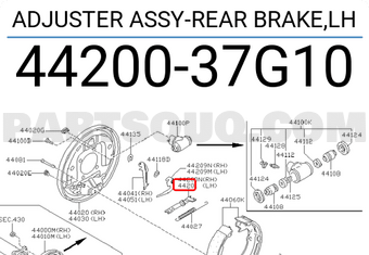 Nissan 4420037G10 ADJUSTER ASSY-REAR BRAKE,LH