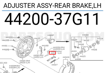 Nissan 4420037G11 ADJUSTER ASSY-REAR BRAKE,LH