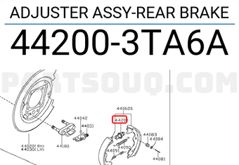 Nissan 442003TA6A ADJUSTER ASSY-REAR BRAKE