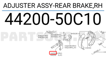 Nissan 4420050C10 ADJUSTER ASSY-REAR BRAKE,RH