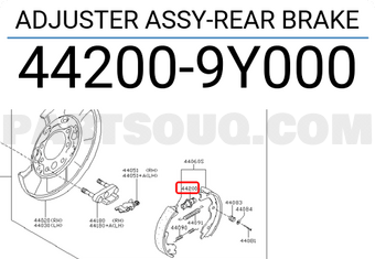Nissan 442009Y000 ADJUSTER ASSY-REAR BRAKE