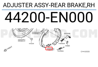 Nissan 44200EN000 ADJUSTER ASSY-REAR BRAKE,RH