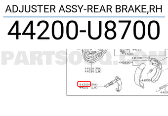 Nissan 44200U8700 ADJUSTER ASSY-REAR BRAKE,RH