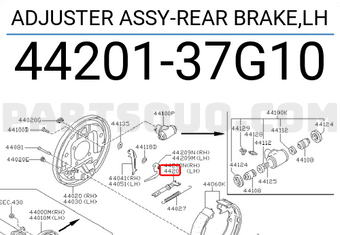 Nissan 4420137G10 ADJUSTER ASSY-REAR BRAKE,LH
