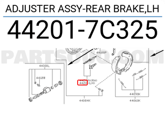 442017C325 Nissan ADJUSTER ASSY-REAR BRAKE,LH