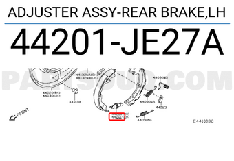 Nissan 44201JE27A ADJUSTER ASSY-REAR BRAKE,LH